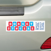 Namen: Dorsey, Syncere sticker/nametag Bumpersticker (Op auto)