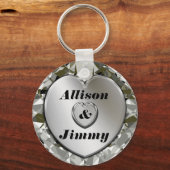 Namen Elegant Silver Heart & Diamonds Sleutelhange Sleutelhanger (Voorkant)