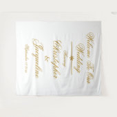 Namen Elegant White & Gold Script Names Chic Wandkleed (Voorkant (horizontaal))