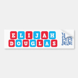 Namen: Elijah en Douglas nametag/sticker Bumpersticker