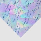 Namen Elk Jaar Jubileum Blauw Script Iridescent Tissuepapier (Detail)