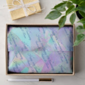 Namen Elk Jaar Jubileum Blauw Script Iridescent Tissuepapier (Geschenk)
