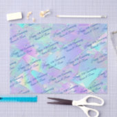 Namen Elk Jaar Jubileum Blauw Script Iridescent Tissuepapier (Craft)