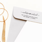 Namen en aangepaste retouradres voor het weddensch rubberstempel