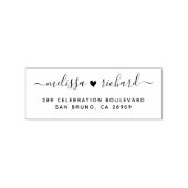 Namen en aangepaste retouradres voor het weddensch rubberstempel (Afrduk)