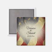 Namen en datum van de Amerikaanse vlag Magneet (Voorkant / Achterkant)