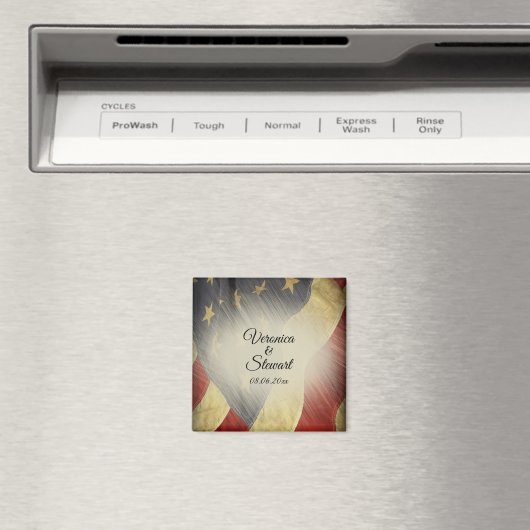 Namen en datum van de Amerikaanse vlag Magneet (Insitu (Vaatwasser))