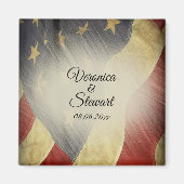 Namen en datum van de Amerikaanse vlag Magneet (Voorkant)