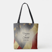 Namen en datum van de Amerikaanse vlag Tote Bag (Achterkant)