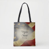 Namen en datum van de Amerikaanse vlag Tote Bag (Voorkant)