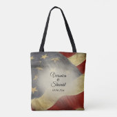 Namen en datum van de Amerikaanse vlag Tote Bag (Achterkant)