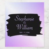 Namen en datum van het huwelijk van Lavender Wijn Etiket (Enkel label)