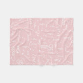 Namen en Gespikkelde Muzieknoten Roze Fleece Deken (Voorkant (Horizontaal))