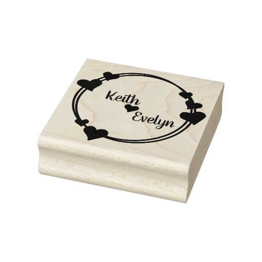 Namen en harten van koppels rubberstempel (Stempel)