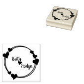 Namen en harten van koppels rubberstempel (Gestempeld)