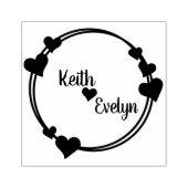 Namen en harten van koppels rubberstempel (Afrduk)