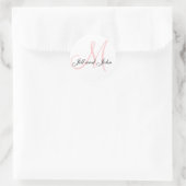 Namen en Initiaal Monogram Sticker Wit Roze (Tas)