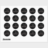 Namen en Initiaal Monogram Sticker Zwart en Roze (Vel)