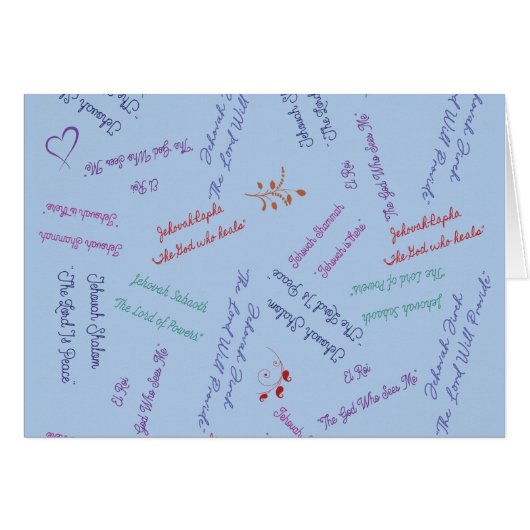 Namen en karakter van God Parakaleo kaart (Voorkant Horizontaal)