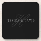 Namen en monogram van het koppel bier onderzetter (Voorkant)