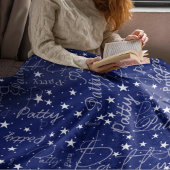 Namen en sterren overal Typography Blue Fleece Deken