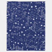 Namen en sterren overal Typography Blue Fleece Deken (Voorkant)