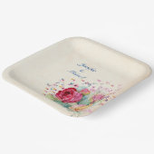 Namen en tekstweddenschap van Rozen personaliseren Papieren Bordje (Gebogen)