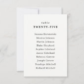 Namen gast op tabelnummer kaart (Voorkant)