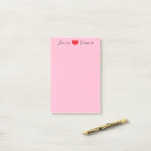 Namen & Hart Roze Post-it® Notes (Op bureau)