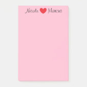 Namen & Hart Roze Post-it® Notes (Voorkant)