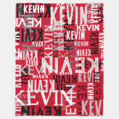 Namen Herhaald op moderne rode kleur Fleece Deken (Voorkant)