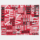 Namen Herhaald op moderne rode kleur Fleece Deken (Voorkant (Horizontaal))