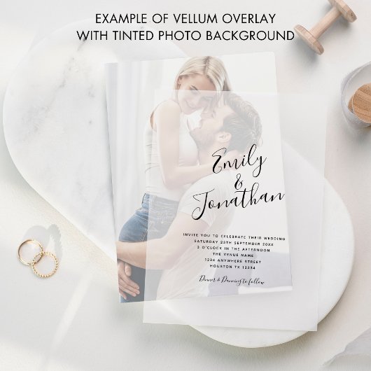 Namen in Calligraphy Script Wedding Vellum Uitnodigingen