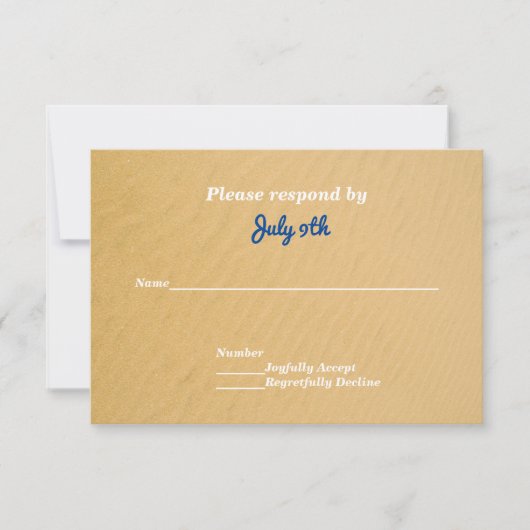 Namen in de RSVP van de Uitnodiging van het Zand B (Voorkant)