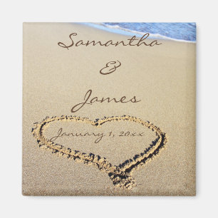 Namen in de Sand Personal Wedding Magnet
