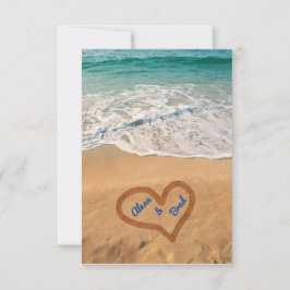Namen in de Zandstrand Bruiloft Uitnodiging RSVP