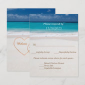 Namen in Harten op de Trouw-RSVP-kaart voor het St Kaart (Voorkant / Achterkant)