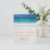 Namen in Harten op het Zand Huwelijks RSVP Kaart (Staand voorkant)