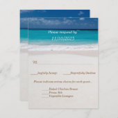 Namen in Harten op het Zand Huwelijks RSVP Kaart (Voorkant / Achterkant)