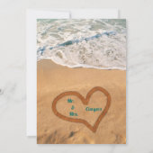 Namen in het hart op het strand kaart (Achterkant)