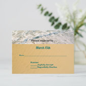 Namen in het hart op het strand Wedding RSVP (Staand voorkant)