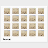 Namen in het Zand Personal Square Wedding Sticker (Vel)