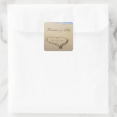 Namen in het Zand Personal Square Wedding Sticker (Tas)