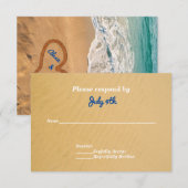 Namen in het Zand Strand Trouw Uitnodiging RSVP (Voorkant / Achterkant)