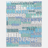 Namen in tinten van kustblauw met grijze schaduw fleece deken (Voorkant)