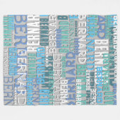Namen in tinten van kustblauw met grijze schaduw fleece deken (Voorkant (Horizontaal))