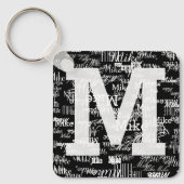 Namen & Initiaal ZWART Sleutelhanger (Voorkant)