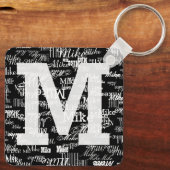 Namen & Initiaal ZWART Sleutelhanger (Achterkant)