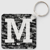 Namen & Initiaal ZWART Sleutelhanger (Achterkant)