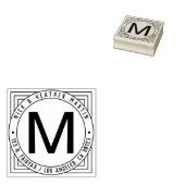 Namen, initiële achternaam & modern retouradres rubberstempel (Gestempeld)